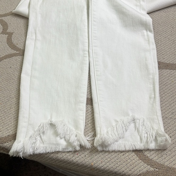 7 For All Mankind White high waisted ankle gwenevere Denim Jeans fray hems - Picture 17 of 17